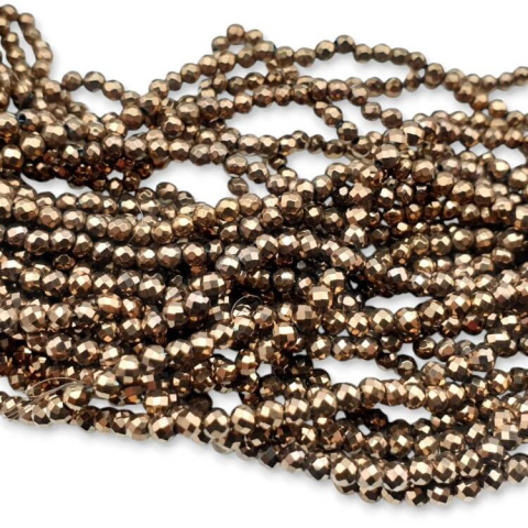 Copper hematite faceted ball 3 mm strand Copper hematite faceted ball 3 mm strand