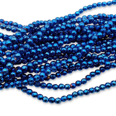 Blue hematite faceted ball 4 mm string Blue hematite faceted ball 4 mm string