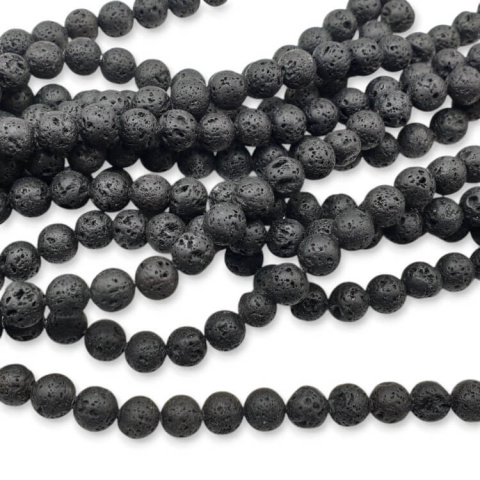 Volcanic lava ball 8 mm strand Volcanic lava ball 8 mm strand