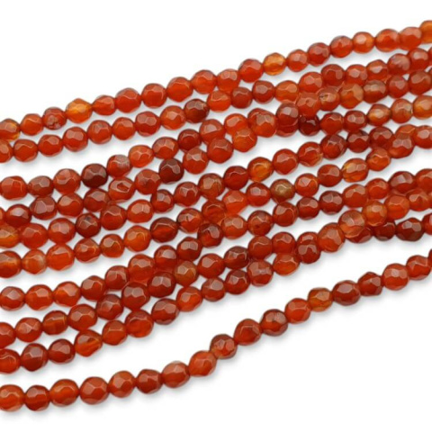 Agate carnelian ball faceted 4 mm cord Agate carnelian ball faceted 4 mm cord
