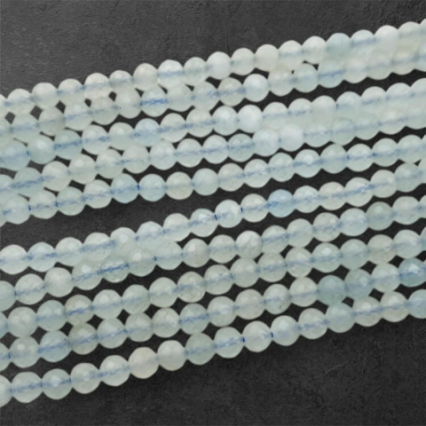 Aquamarine faceted ball 4 mm string Aquamarine faceted ball 4 mm string