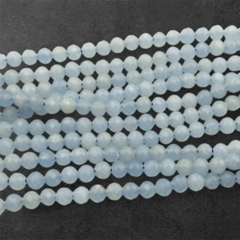 Angelite faceted ball 4 mm string Angelite faceted ball 4 mm string