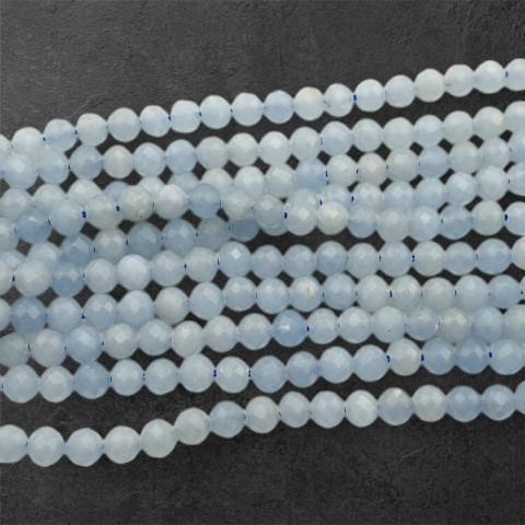 Angelite faceted ball 4 mm string Angelite faceted ball 4 mm string