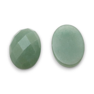 Aventurine green faceted cabochon 18x13 mm 1 pc