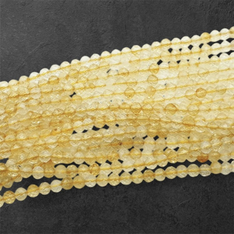 Cytryn kula fasetowana 3 mm sznur Cytryn kula fasetowana 3 mm sznur