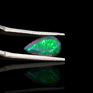 Black Ethiopian opal faceted 10x6 mm no. 665