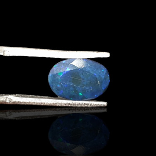 Black Ethiopian opal faceted 10x7 mm no. 654