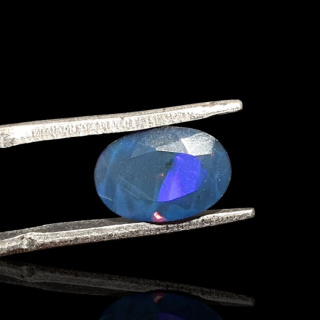 Black Ethiopian opal faceted 10x7 mm no. 663