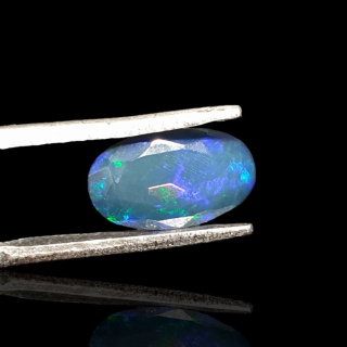 Black Ethiopian opal faceted 11x7 mm no. 645