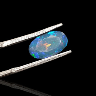 Black Ethiopian opal faceted 11x7 mm no. 645