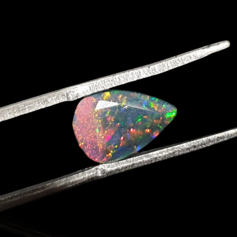 Black Ethiopian opal faceted 11x7 mm no 648 Black Ethiopian opal faceted 11x7 mm no 648