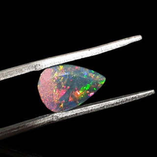 Black Ethiopian opal faceted 11x7 mm no. 648