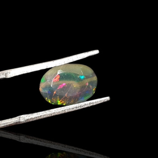 Black Ethiopian opal faceted 11x7 mm no. 653
