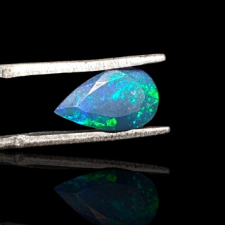 Black Ethiopian opal faceted 11x7 mm no. 659
