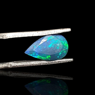 Black Ethiopian opal faceted 11x7 mm no. 659