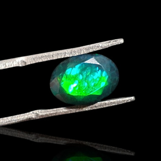Black Ethiopian opal faceted 11x8 mm no. 634