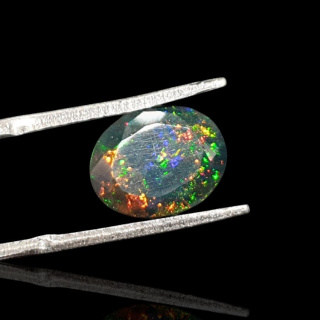 Black Ethiopian opal faceted 11x9 mm no 637
