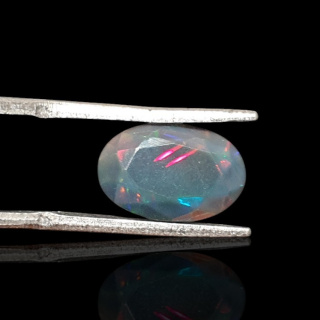 Black Ethiopian opal faceted 12x8 mm no 623