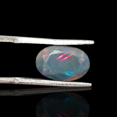 Black Ethiopian opal faceted 12x8 mm no 623 Black Ethiopian opal faceted 12x8 mm no 623