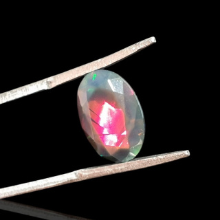 Black Ethiopian opal faceted 12x8 mm no 623