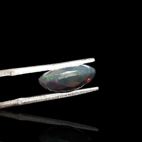 Black Ethiopian opal faceted 12x8 mm no 623 Black Ethiopian opal faceted 12x8 mm no 623