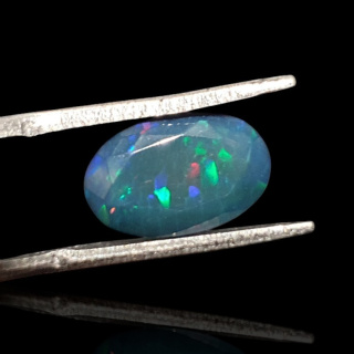 Black Ethiopian opal faceted 12x8 mm no 626