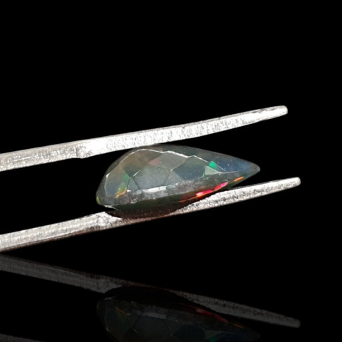 Black Ethiopian opal faceted 13x7 mm no 641 Black Ethiopian opal faceted 13x7 mm no 641