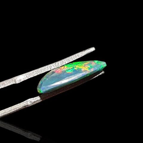 Black Ethiopian opal faceted 15x8 mm no 614