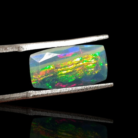 Black Ethiopian opal faceted 15x8 mm no 614