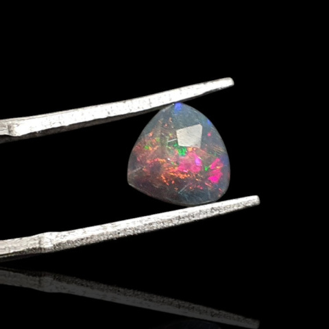 Black Ethiopian opal faceted 8x8 mm No 700 Black Ethiopian opal faceted 8x8 mm No 700