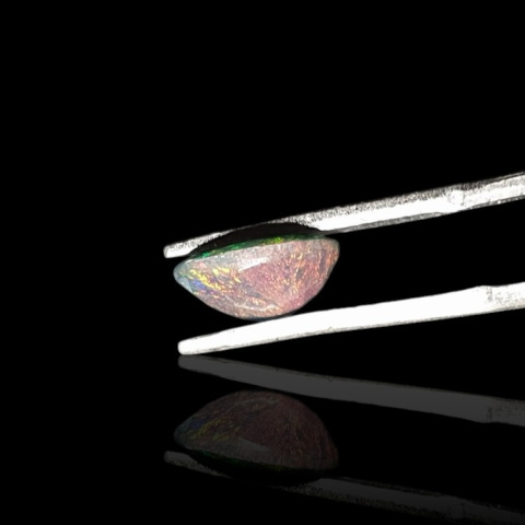 Black Ethiopian opal faceted 9x7 mm no 690