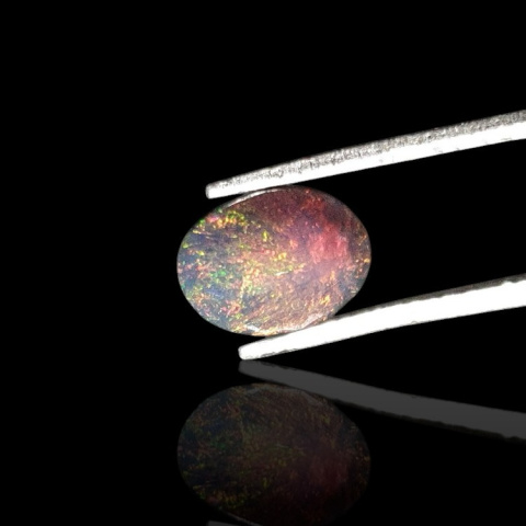 Black Ethiopian opal faceted 9x7 mm no 690
