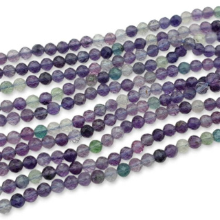 Fluorite ball faceted 4 mm string