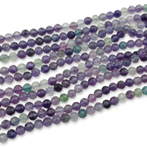 Fluorite ball faceted 4 mm string Fluorite ball faceted 4 mm string