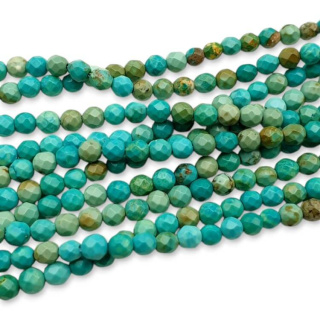 Magnesite faceted ball 4 mm string