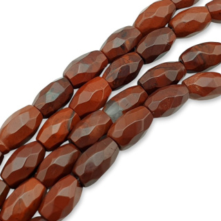 Jasper red oval faceted bead 9x6 mm 4 pcs.