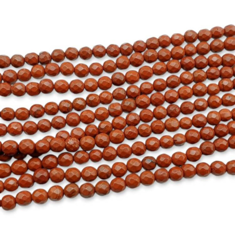 Red jasper ball faceted 4 mm strand Red jasper ball faceted 4 mm strand