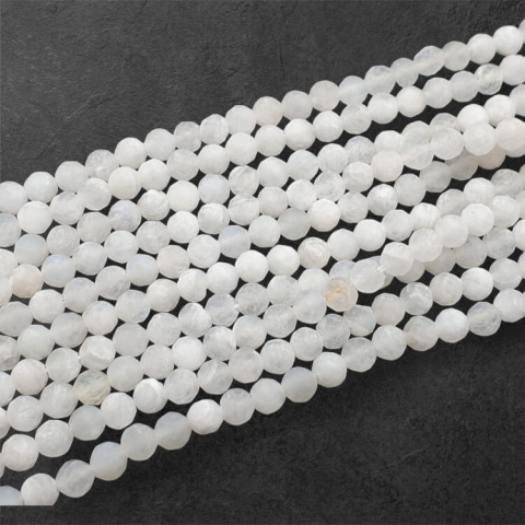 Moonstone faceted ball 4 mm string Moonstone faceted ball 4 mm string