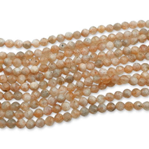Sunstone faceted ball 4 mm string Sunstone faceted ball 4 mm string
