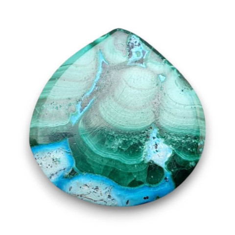 Malachite with chrysocolla cabochon 23x22 mm no 291 Malachite with chrysocolla cabochon 23x22 mm no 291