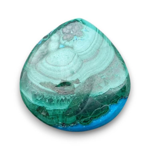 Malachite with chrysocolla cabochon 24x22 mm no. 304 Malachite with chrysocolla cabochon 24x22 mm no. 304