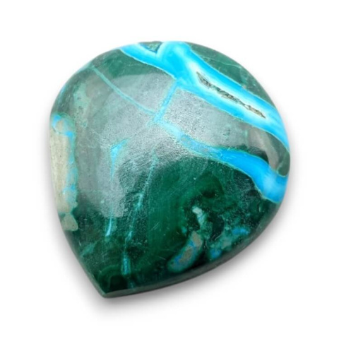 Malachite with chrysocolla cabochon 26x24 mm no. 303 Malachite with chrysocolla cabochon 26x24 mm no. 303