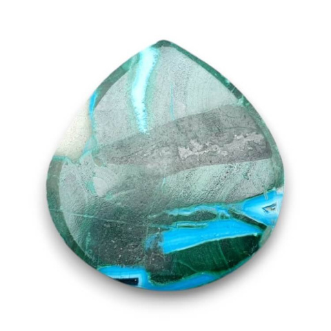Malachite with chrysocolla cabochon 26x24 mm no. 303 Malachite with chrysocolla cabochon 26x24 mm no. 303