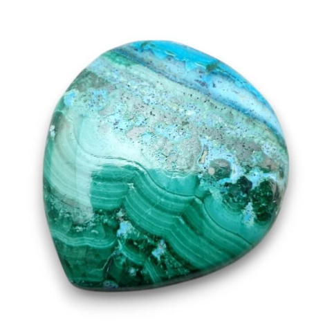 Malachite with chrysocolla cabochon 27x25 mm no 306 Malachite with chrysocolla cabochon 27x25 mm no 306