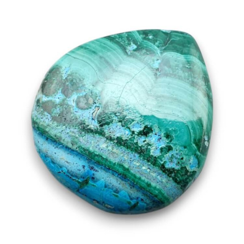 Malachite with chrysocolla cabochon 27x25 mm no 306 Malachite with chrysocolla cabochon 27x25 mm no 306