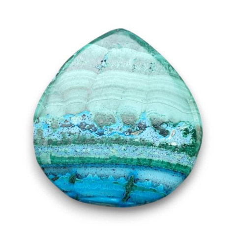 Malachite with chrysocolla cabochon 27x25 mm no 306 Malachite with chrysocolla cabochon 27x25 mm no 306