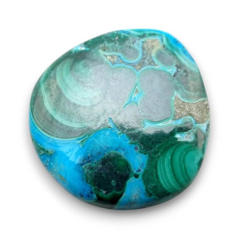 Malachite with chrysocolla cabochon 27x26 mm no. 301 Malachite with chrysocolla cabochon 27x26 mm no. 301