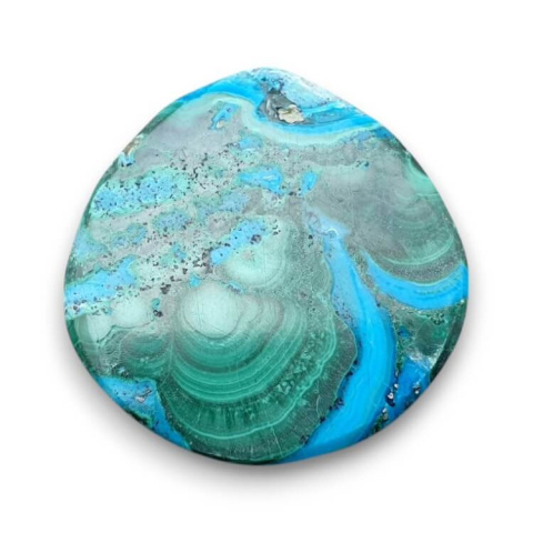 Malachite with chrysocolla cabochon 27x26 mm no. 301 Malachite with chrysocolla cabochon 27x26 mm no. 301
