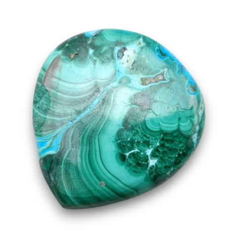 Malachite with chrysocolla cabochon 29x26 mm no. 287 Malachite with chrysocolla cabochon 29x26 mm no. 287