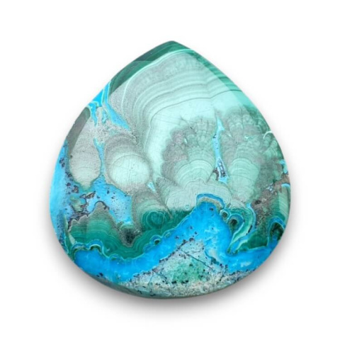Malachite with chrysocolla cabochon 29x26 mm no. 287 Malachite with chrysocolla cabochon 29x26 mm no. 287